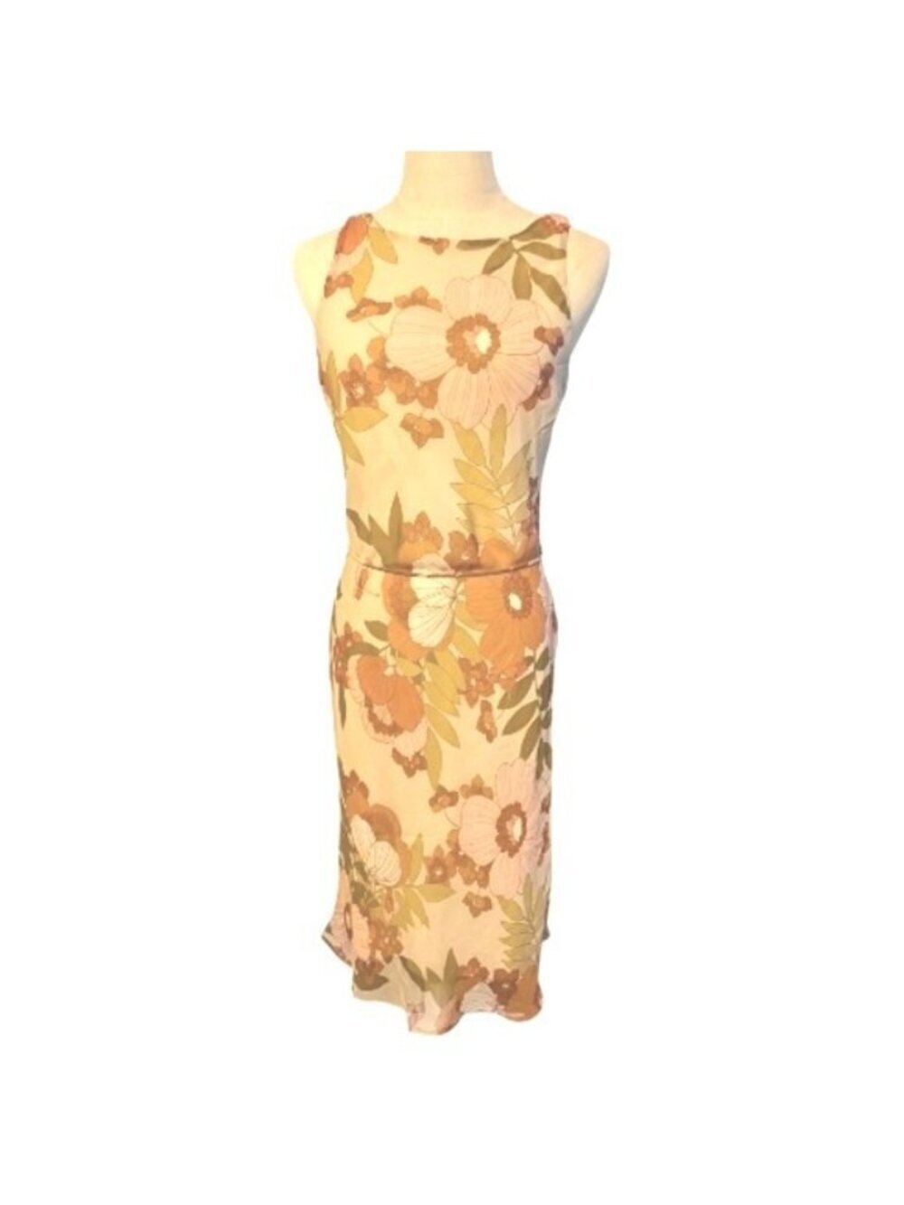 FLP Y2K Chiffon Classic Floral Sheath Dress 6